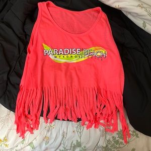 Hot Pink Mykonos Paradise Beach Shirt